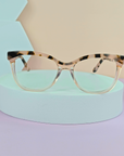 PRIMS Eyewear | ELORA- Montura en Acetato Semi Eye Cat con Anti-Blue Light