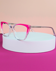 PRIMS Eyewear | EIRE-Montura en Acetato Eye Cat Clear con Color Brillante y Anti-Blue Light