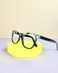 PRIMS Eyewear | ELORA- Montura en Acetato Semi Eye Cat con Anti-Blue Light