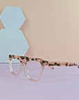 PRIMS Eyewear | ELORA- Montura en Acetato Semi Eye Cat con Anti-Blue Light