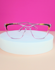 PRIMS Eyewear | EIRE-Montura en Acetato Eye Cat Clear con Color Brillante y Anti-Blue Light